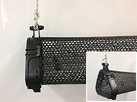 ピンにロープを通して垂下